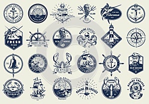 Vintage nautical labels collection