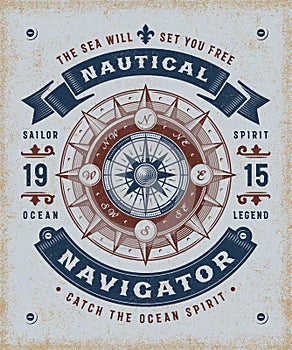 Vintage Nautical Navigator Typography