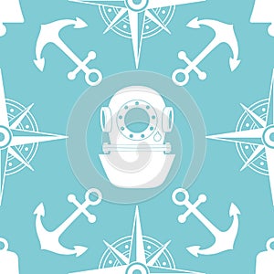 Vintage nautical seamless pattern