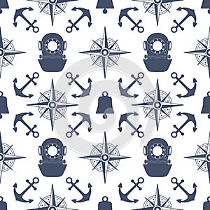 Vintage nautical seamless pattern