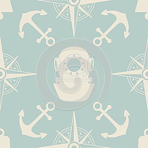 Vintage nautical seamless pattern