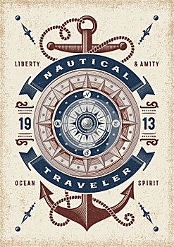 Vintage Nautical Traveler Typography