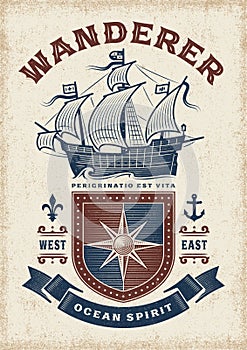 Vintage Nautical Wanderer Typography