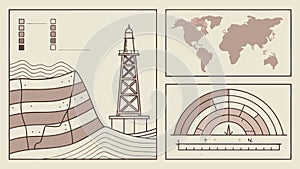 Vintage Navigation and Cartography Elements Vector Set, vector design Generative AI