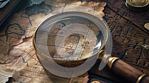 The vintage navigation map.AI generated image