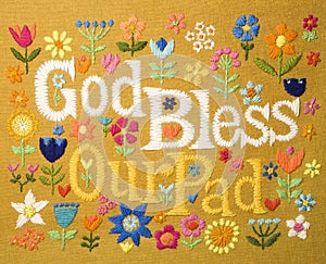 Vintage needlepoint sign.