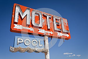 Vintage, neon motel sign