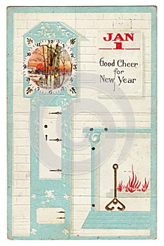 Vintage New Year's Greeting Postcard