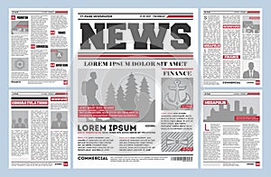 Vintage newspaper journal vector template