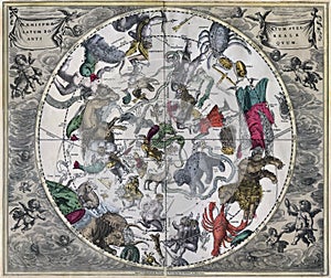 Vintage Northern Astronomical Celestial Map