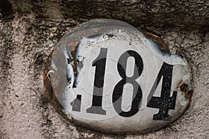 Vintage Number Door Closeup Numbers Sign Home