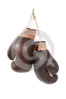 Vintage old boxing gloves