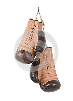 Vintage old boxing gloves