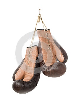 Vintage old boxing gloves