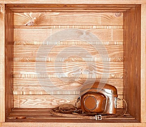 Vintage old camera on shelf