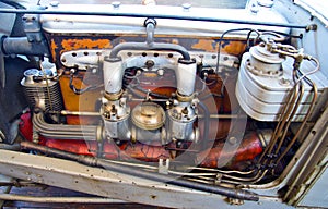 Vintage old car engine