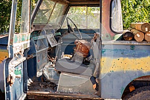 Vintage Old Car Grunge Interior