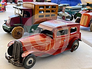 Vintage old car small scale model toy