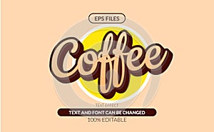 Vintage old coffee editable text effect. eps vector file. retro classic