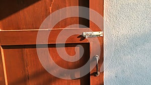 vintage old door handle with sunkissed