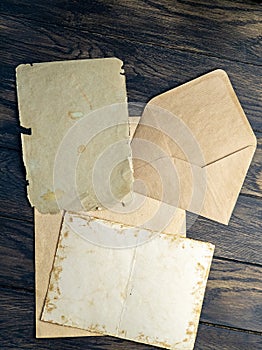 Vintage old grunge paper and envelopes