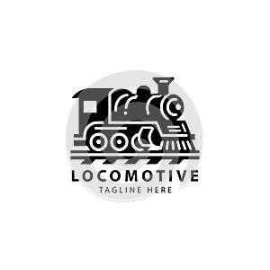 Vintage Old Locomotive Engine Logo Design