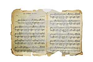 Vintage old music notes paper of Heinrich Tellam 1854-1940