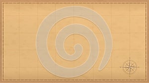 Vintage old paper texture vector background. Brown old sheet with stripes and compass. Antique parchment for map EPS10