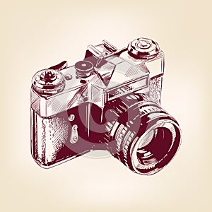 Vintage old photo camera vector llustration