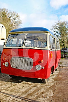 Vintage old red bus