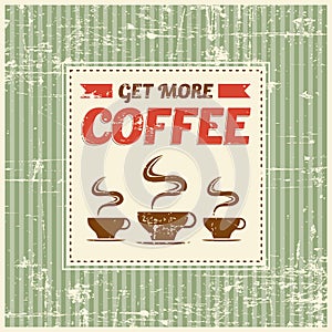 Vintage Old Retro Coffee Sign signage