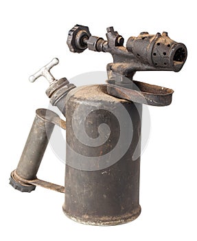 Vintage old rusty blowtorch photo
