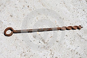 Vintage old rusty hand drill