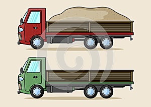 vintage old sand truck vector illustration