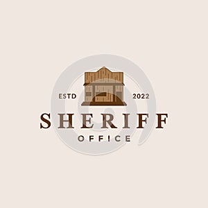 Vintage old sheriff office logo design vector graphic symbol icon illustration creative idea