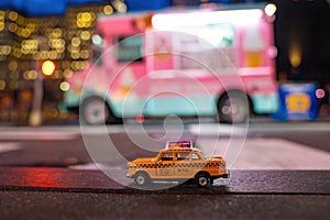 Vintage old Taxi toy in New York City