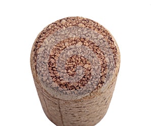 Vintage old wine cork isolated on the white