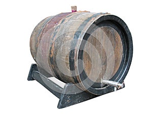Vintage old wooden barrel
