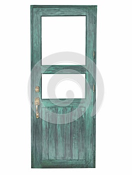 Vintage old wooden green color door