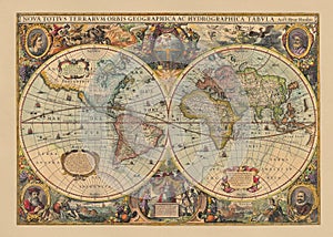 Vintage old World map