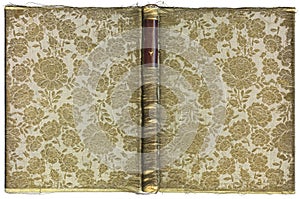 Antico libro aperto copertura modello tessuto ricamato bambino filo 1905 