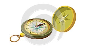 Vintage Open Compass Navigation Tool Icon, vector design Generative AI