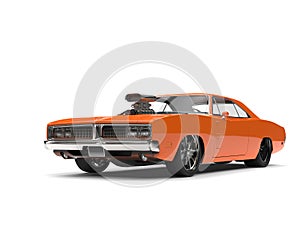 Vintage orange American muscle car - beauty shot