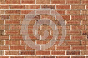 Vintage orange and brown brick wall texture with 1/3 offset pattern