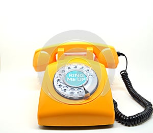 Vintage orange telephone