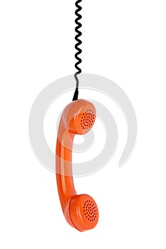 Vintage orange telephone handset