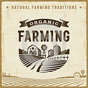 Vintage Organic Farming Label