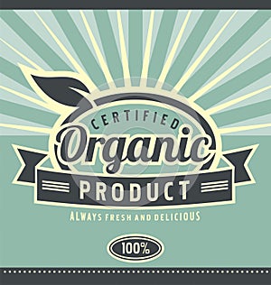 Vintage organic product poster design