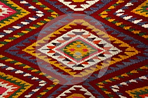 Vintage, oriental, colorful handmade traditional woolen rug 1
