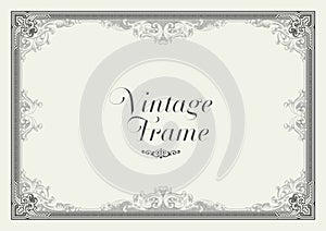 Vintage Ornament Border. Decorative Floral Frame Vector.